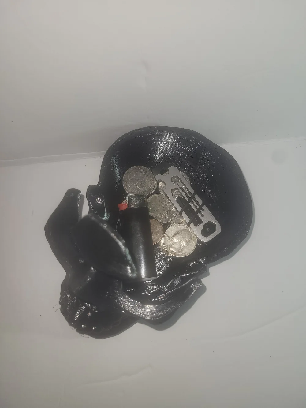 Black Skull Shaped EDC Dump Tray